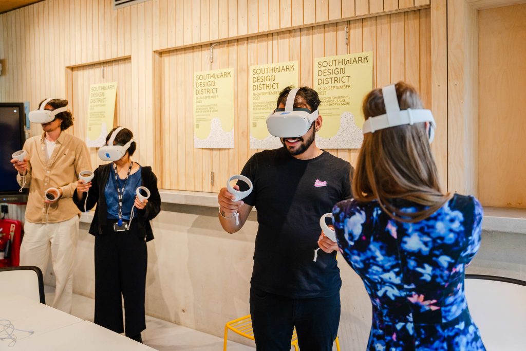 Patchwork at London Design Festival 2023- Introducing members of the public to designing in virtual reality.