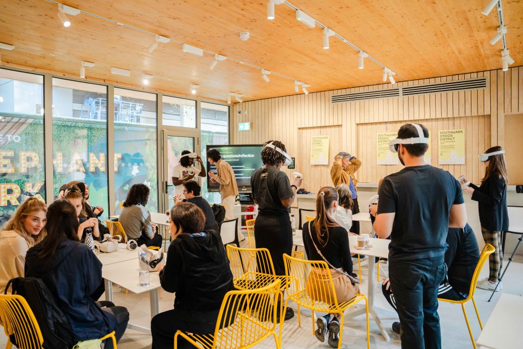 Patchwork at London Design Festival 2023- Introducing members of the public to designing in virtual reality.